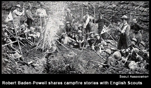 At Scouting’s first campout held at Brownsea Island off the coast of England in 1907, Baden-Powell hosted a campfire each evening.
